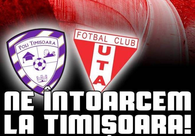Suporterii UTA-ei, deplasare la Timişoara cu autocarele