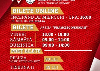 UTA pune în vânzare, începând de astăzi, bilete la meciul cu Mediaşul!