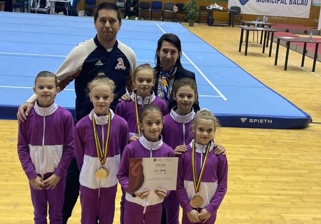 Gimnastele junioare de la CSM Arad au urcat de cinci ori pe podiumul național