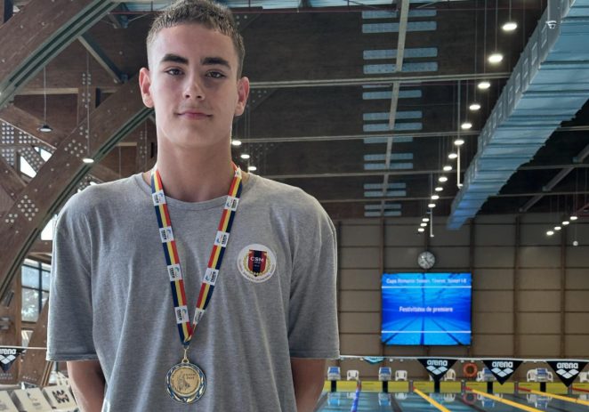 Luca Ciorgan, înotător la CSM Arad, este dublu medaliat la Cupa României