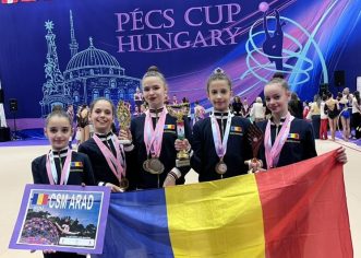 Gimnastele CSM-ului au excelat la Pecs și Bistrița, pe covorul ritmicii